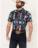 Image #1 - RANK 45® Men's Raflame Southwestern Print Button-Down Stretch Western Shirt, Dark Orange, hi-res