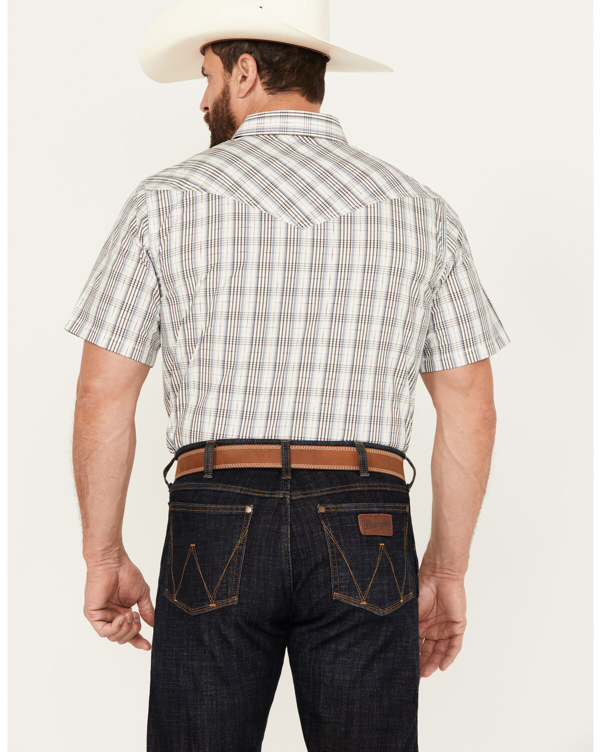 Image #4 - Cody James Men's Briar Patch Plaid Print Short Sleeve Snap Western Shirt, White, hi-res
