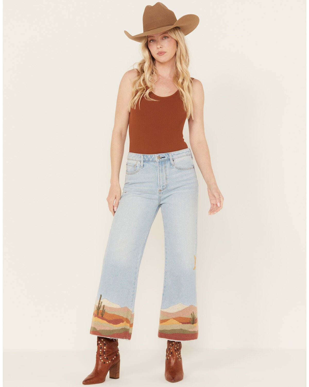 By Together Women's Hello There Ribbed Bodysuit, Rust Copper, hi-res