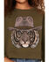 Image #3 - Somewhere West Girls' Cowboy Tiger Graphic Sweatshirt, Olive, hi-res