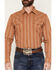 Image #3 - Gibson Trading Co Men's Red Rock Striped Print Long Sleeve Snap Western Shirt, Rust Copper, hi-res