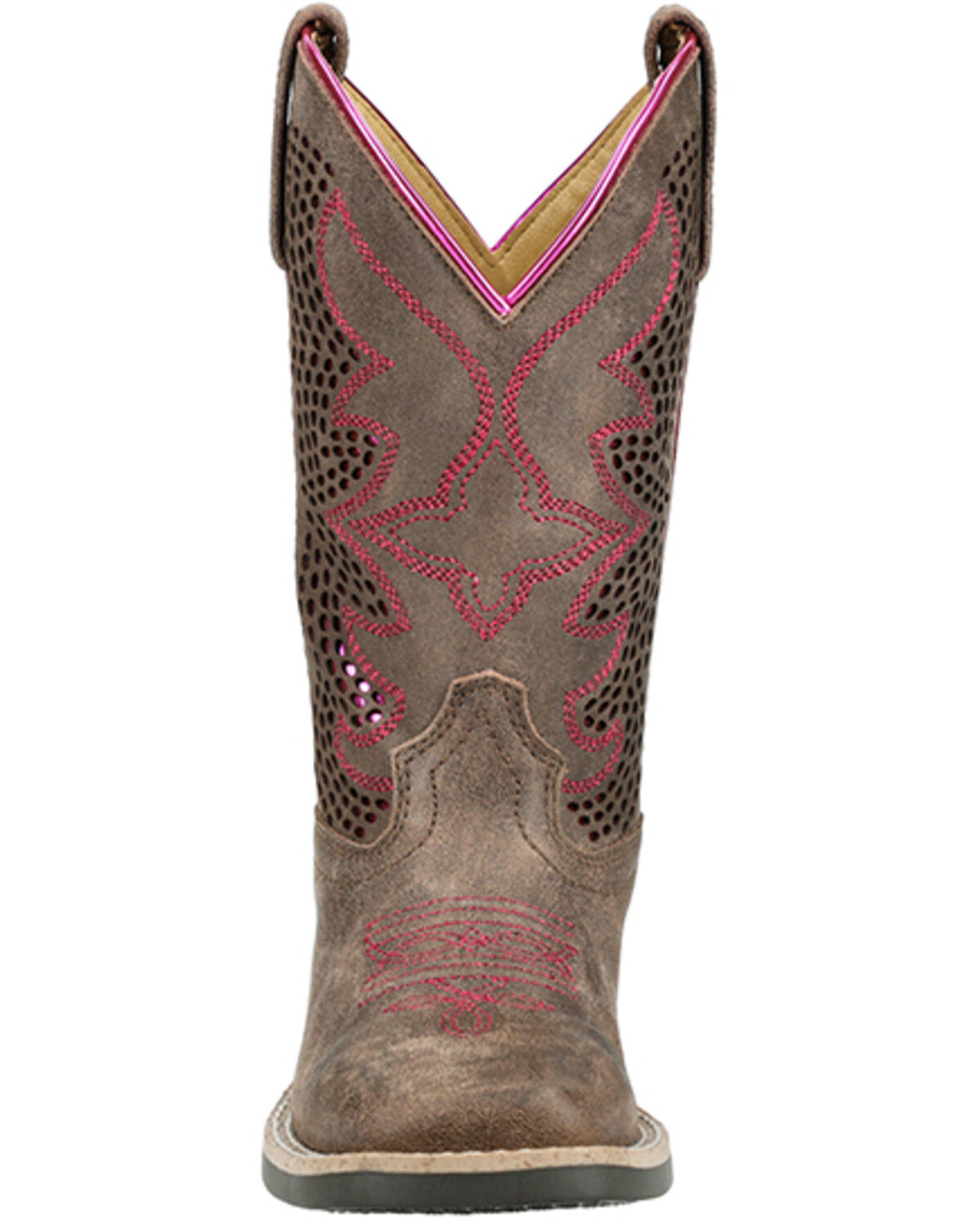 Image #4 - Smoky Mountain Girls' Willow Western Boots - Broad Square Toe, Brown, hi-res