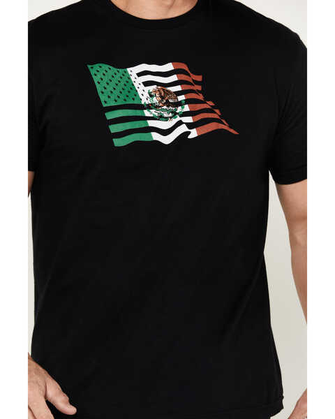 Image #3 - Cowboy Hardware Men's Mexican American Flag Short Sleeve Graphic T-Shirt, Black, hi-res