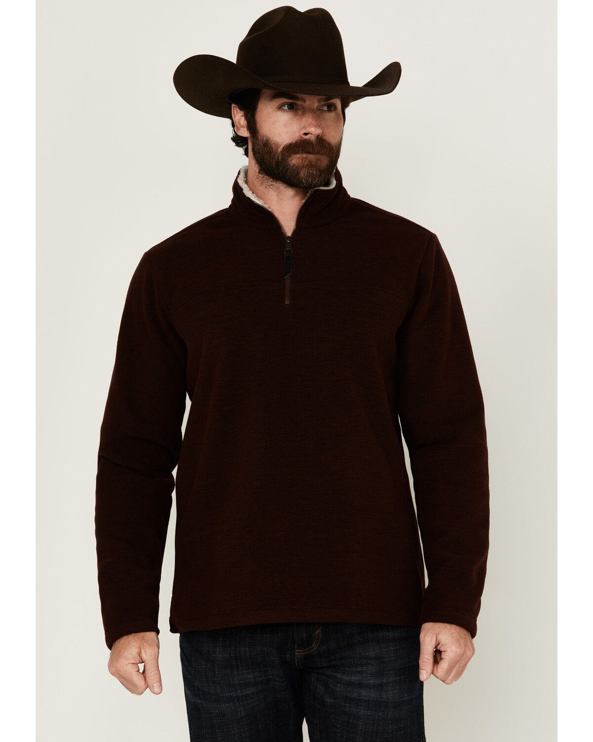 Image #1 - Cody James Men's Arctic Solid 1/4 Zip Fleece Pullover, Burgundy, hi-res