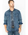 Wrangler Men's Slub Denim Long Sleeve Work Shirt, Antique Blue, hi-res