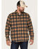 Image #1 - North River Men's Small Plaid Flannel Long Sleeve Button-Down Shirt, Tan, hi-res