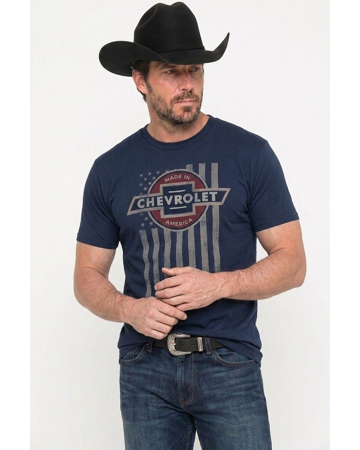 Americana Men's Chevy Made in America Short Sleeve Graphic T-Shirt, Navy, hi-res
