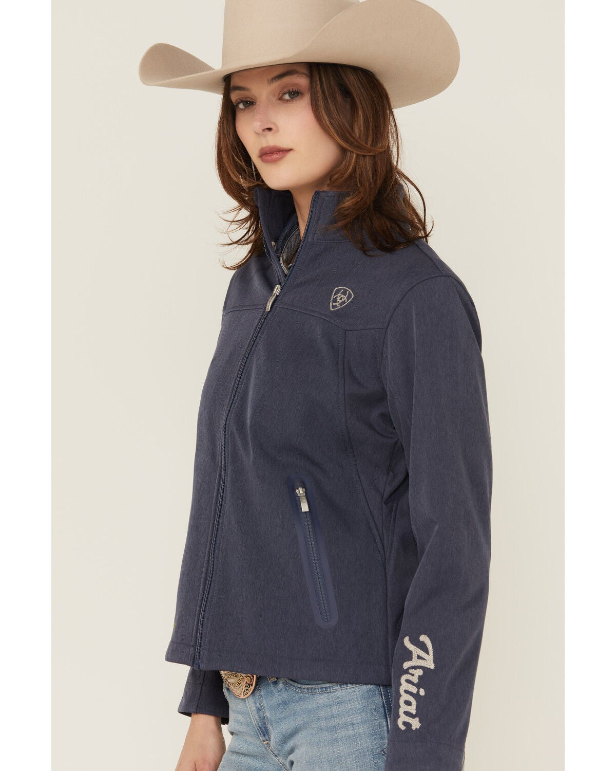Image #4 - Ariat Women's Team Heritage Softshell Jacket, Blue, hi-res