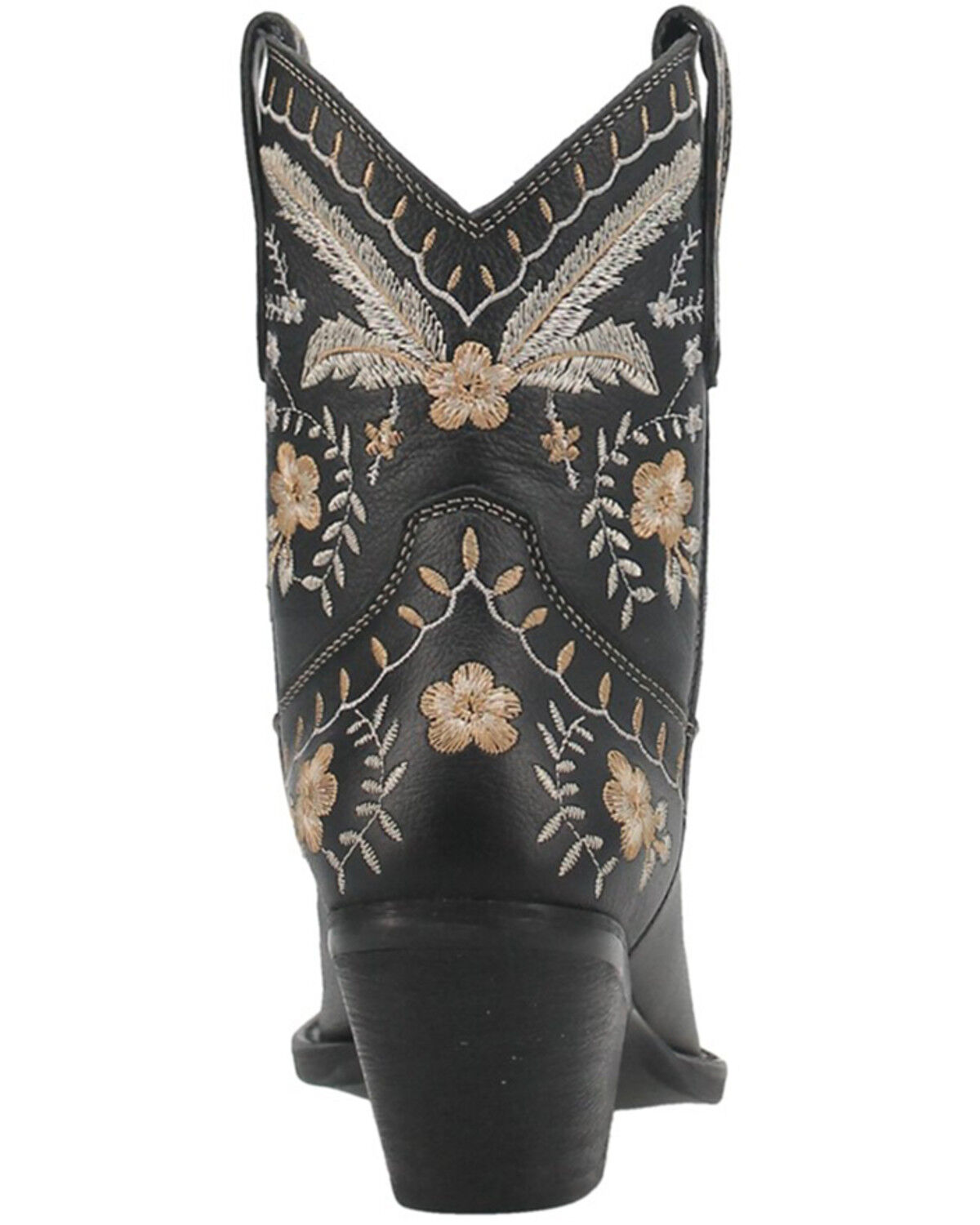 Image #5 - Dingo Women's Primrose Embroidered Floral Western Booties - Snip Toe, Black, hi-res