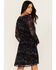 Image #4 - Shyanne Women's Floral Print Long Sleeve Mini Dress, Black, hi-res