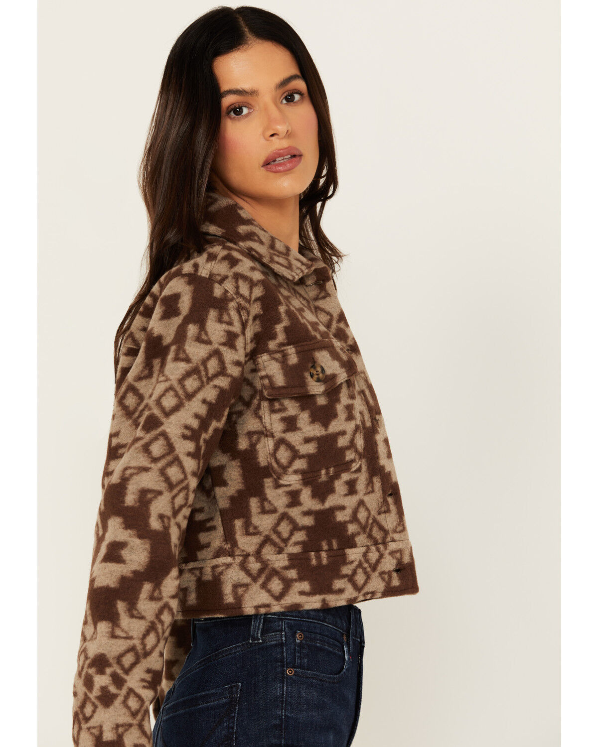 Image #2 - Shyanne Women's Cropped Southwestern Print Jacket, Medium Brown, hi-res
