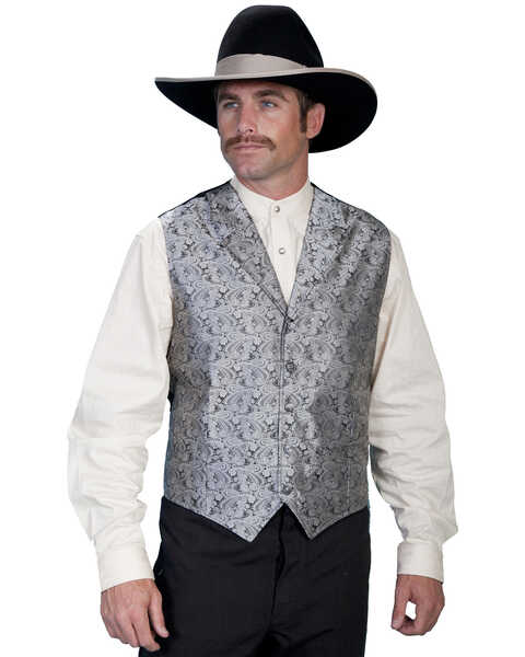 Image #1 - Rangewear by Scully Paisley Print Vest - Big & Tall, Grey, hi-res