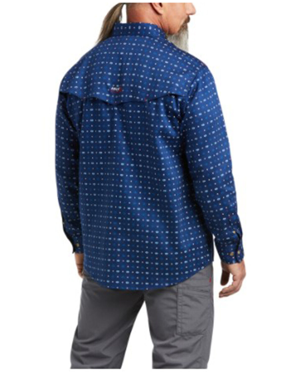 Image #2 - Ariat Men's FR Twilight Geo Print Long Sleeve Button Down Work Shirt, White, hi-res