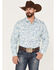 Image #1 - Wrangler Men's Paisley Print Long Sleeve Snap Western Shirt, Blue, hi-res