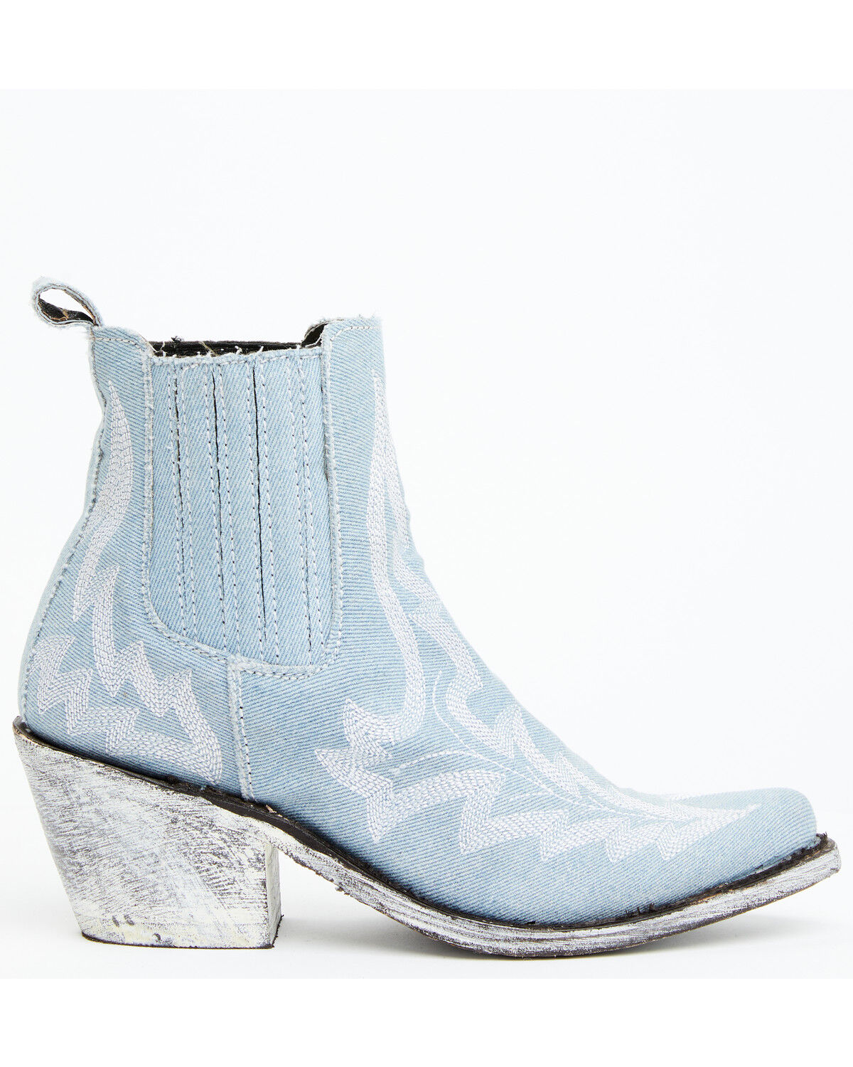 Image #2 - Liberty Black Women's Simone Made in Denim Western Booties - Round Toe, Light Blue, hi-res