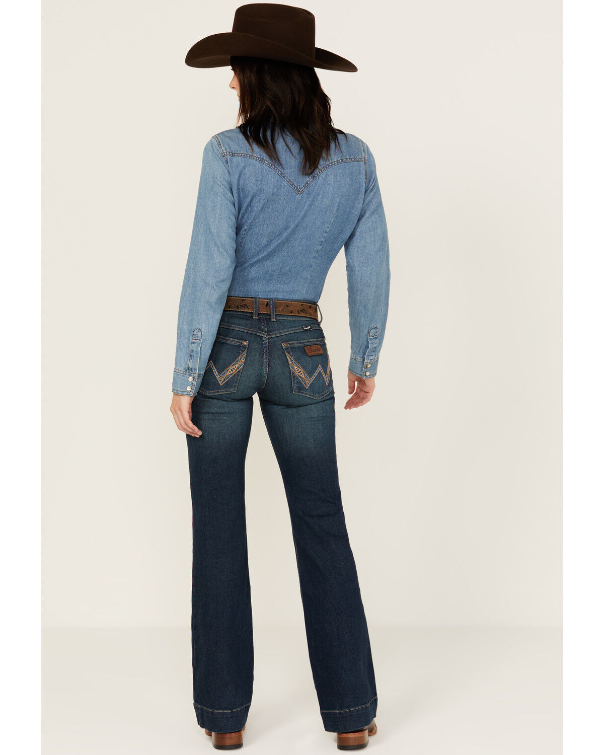 Image #3 - Wrangler Retro Women's Sadie Dark Wash Low Rise Stretch Trouser Jeans, Dark Wash, hi-res