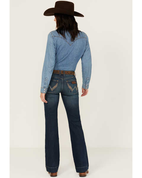Image #3 - Wrangler Retro Women's Sadie Dark Wash Low Rise Stretch Trouser Jeans , Dark Wash, hi-res
