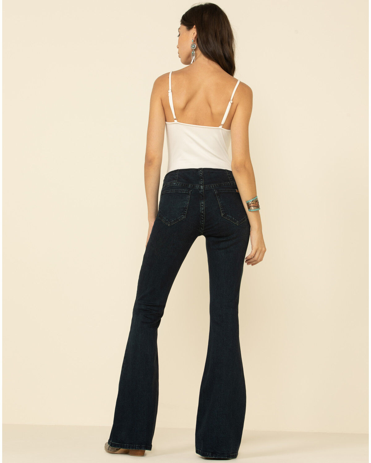 dark wash flare jeans womens