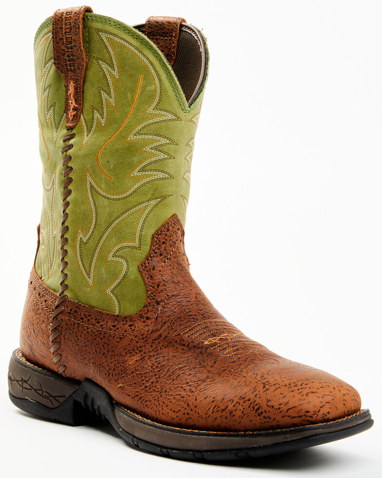 Brothers & Sons Men's LITE Tyche High Hopes Performance Leather Western Boots - Broad Square Toe , Green, hi-res