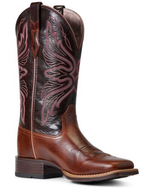Image #1 - Ariat Women's Edgewood Leather Western Performance Boots - Broad Square Toe , , hi-res