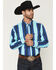 Image #1 - Wrangler Men's Vintage Brushpopper Striped Print Long Sleeve Snap Western Shirt, Multi, hi-res