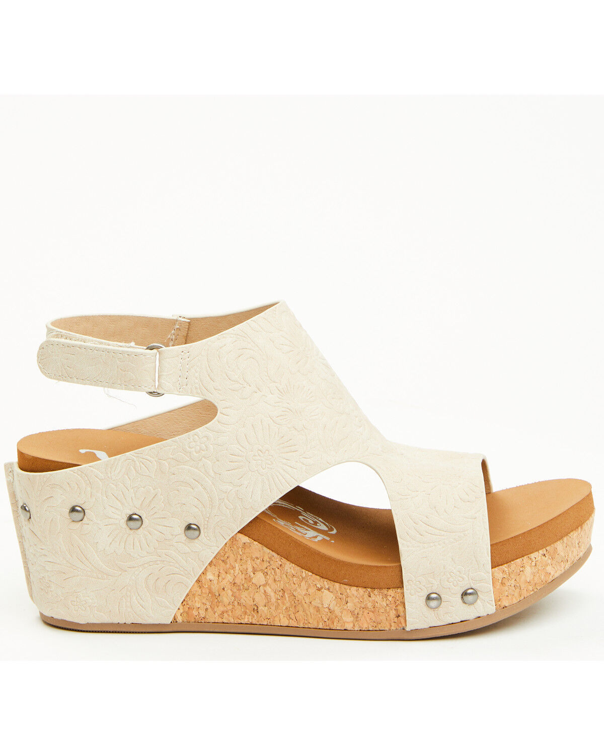 Image #2 - Very G Women's Wally Tooled Sandals, Cream, hi-res