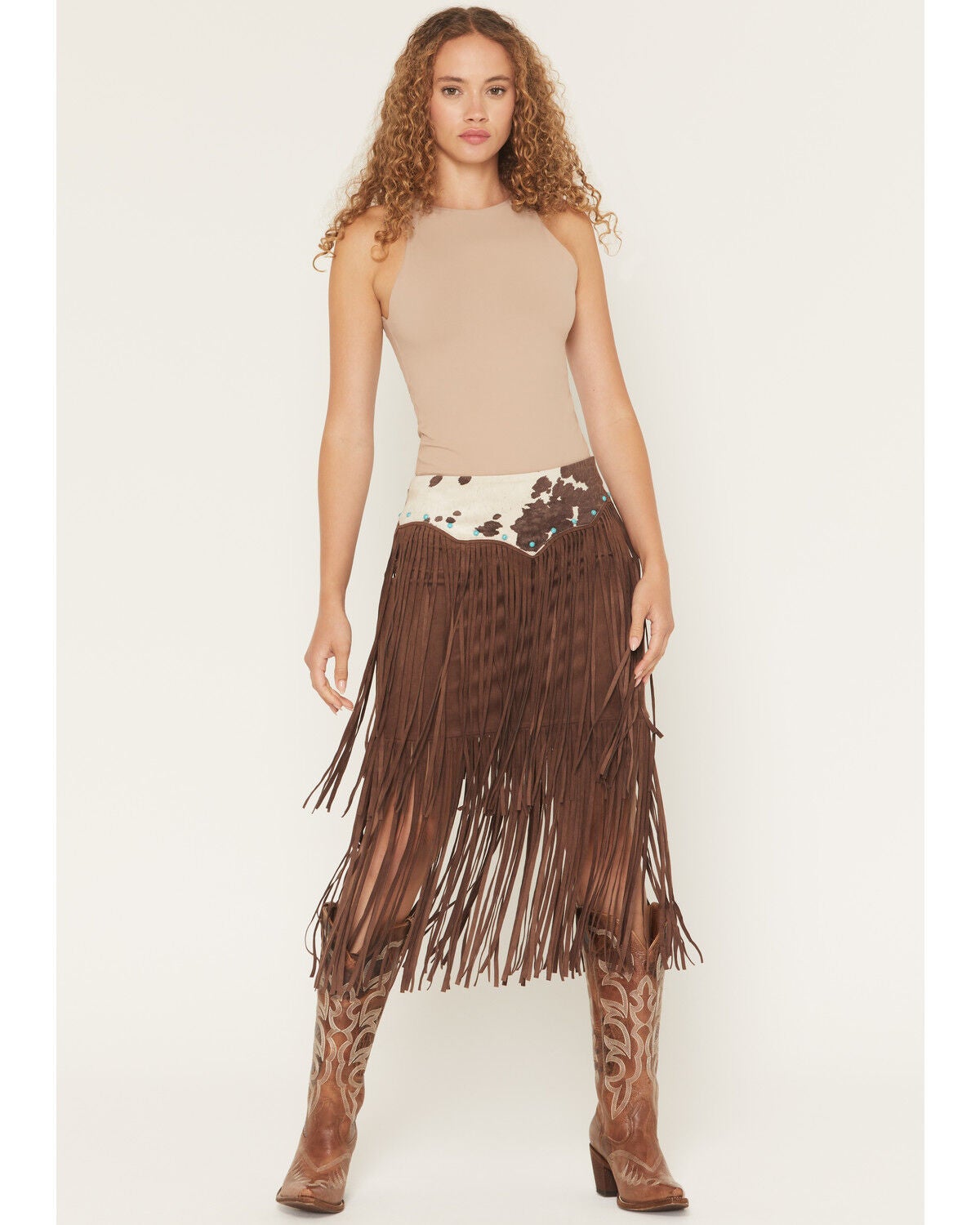 スカート COW PATTERN SUEDE LIKE SKIRT Ameri（アメリ）の「COW PATTERN SUEDE LIKE SKIRT（スカート）」 - WEAR