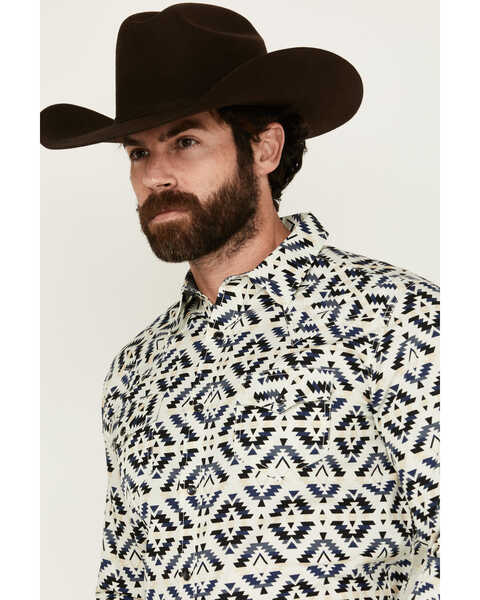 Image #2 - Cody James Men's Down Yonder Southwestern Print Long Sleeve Pearl Snap Western Shirt , Ivory, hi-res