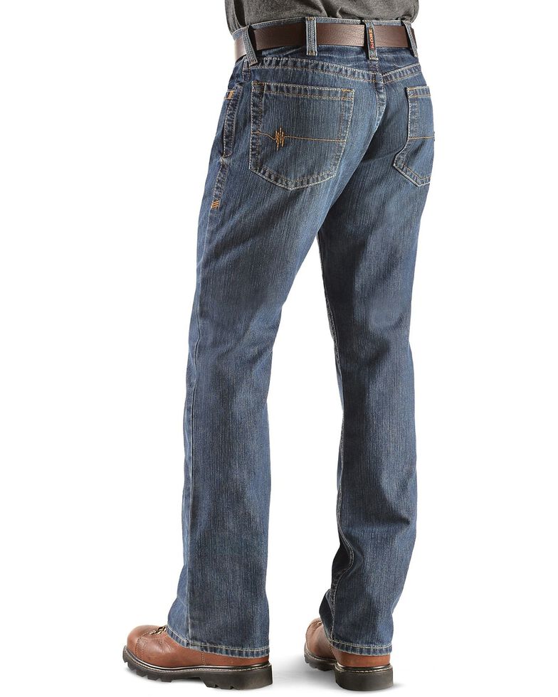Ariat Men's FR M4 Medium Wash Relaxed Basic Bootcut Jeans, Denim, hi-res