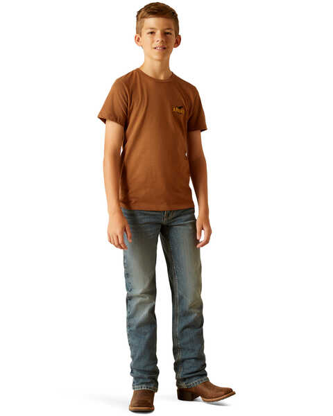 Image #4 - Ariat Boys' Bison Short Sleeve Graphic Print T-Shirt , Brown, hi-res