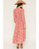 Image #4 - Panhandle Slim Women's Floral Paisley Print Long Sleeve Midi Dress, Red, hi-res