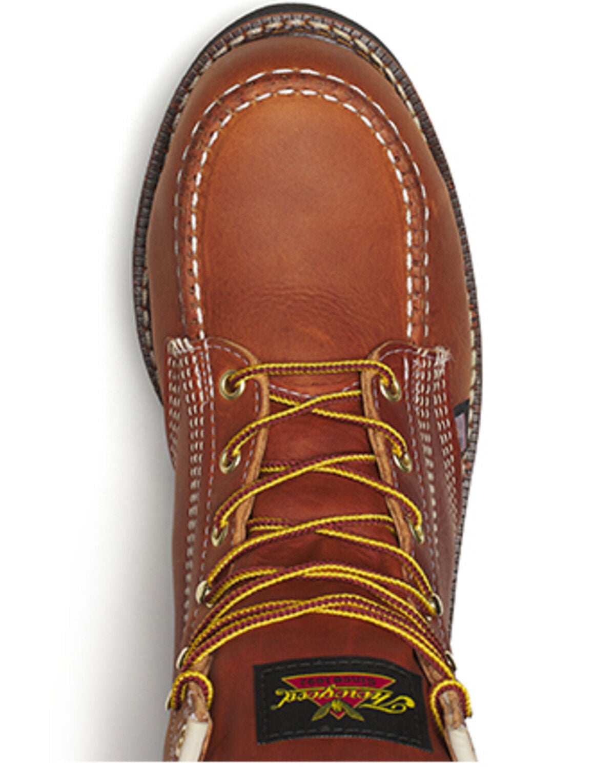 Image #4 - Thorogood Men's 6" American Heritage MAXWear Moc Wedge Work Boots - Soft Toe, Brown, hi-res
