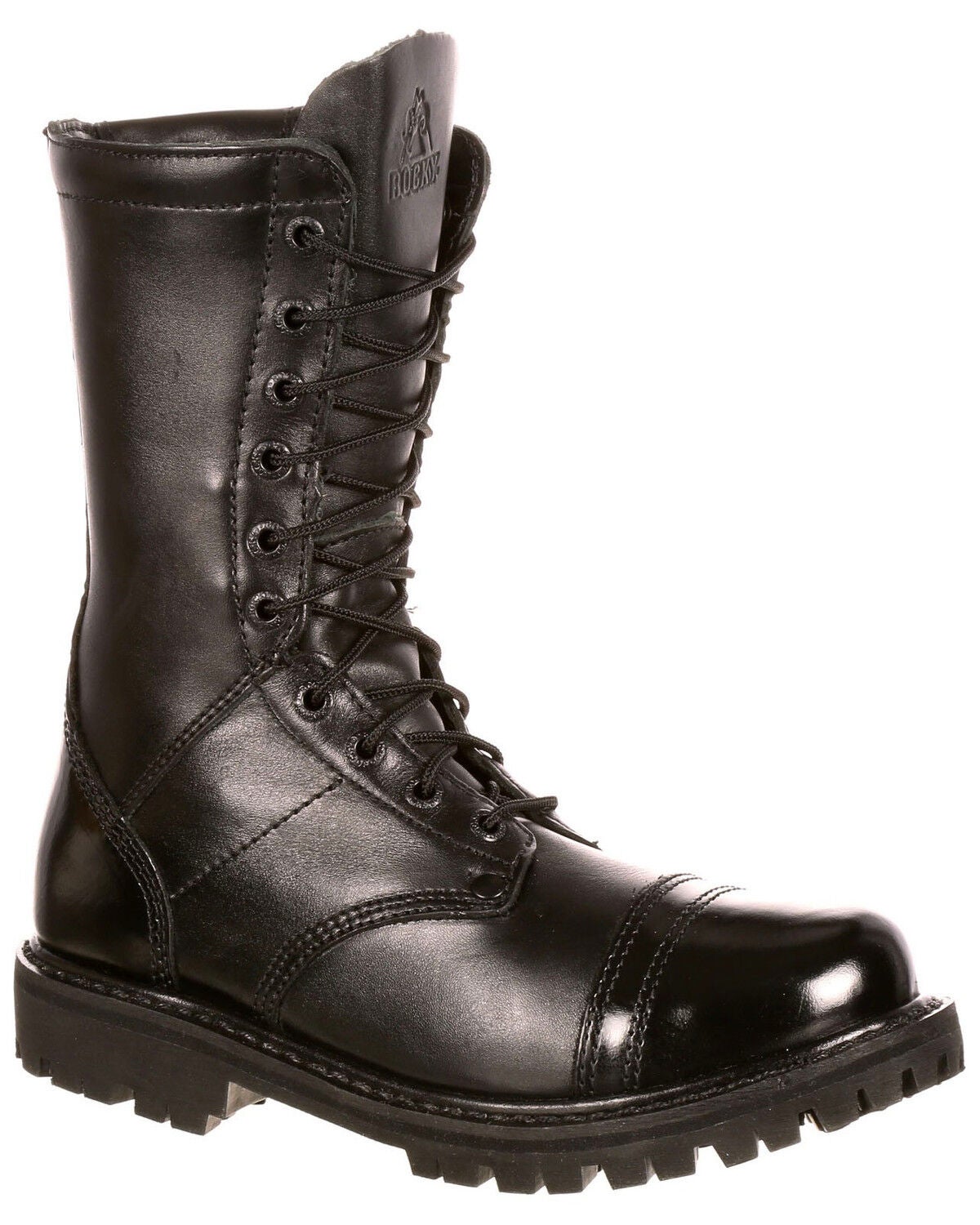 Rocky Women's Side Zipper Work Boots - Round Toe, Black, hi-res