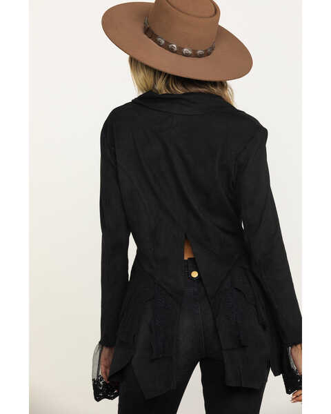 Image #2 - Cripple Creek Women's Black Micro-Suede Long Sleeve Button Front Jacket , , hi-res
