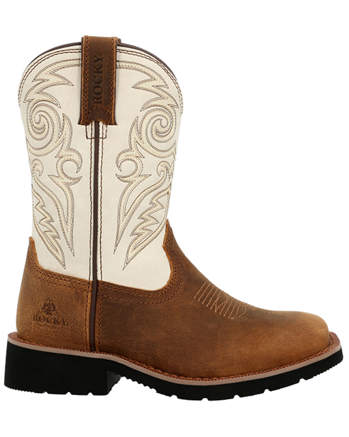 Image #2 - Rocky Boys' Monocrepe Western Boots - Broad Square Toe, Ivory, hi-res