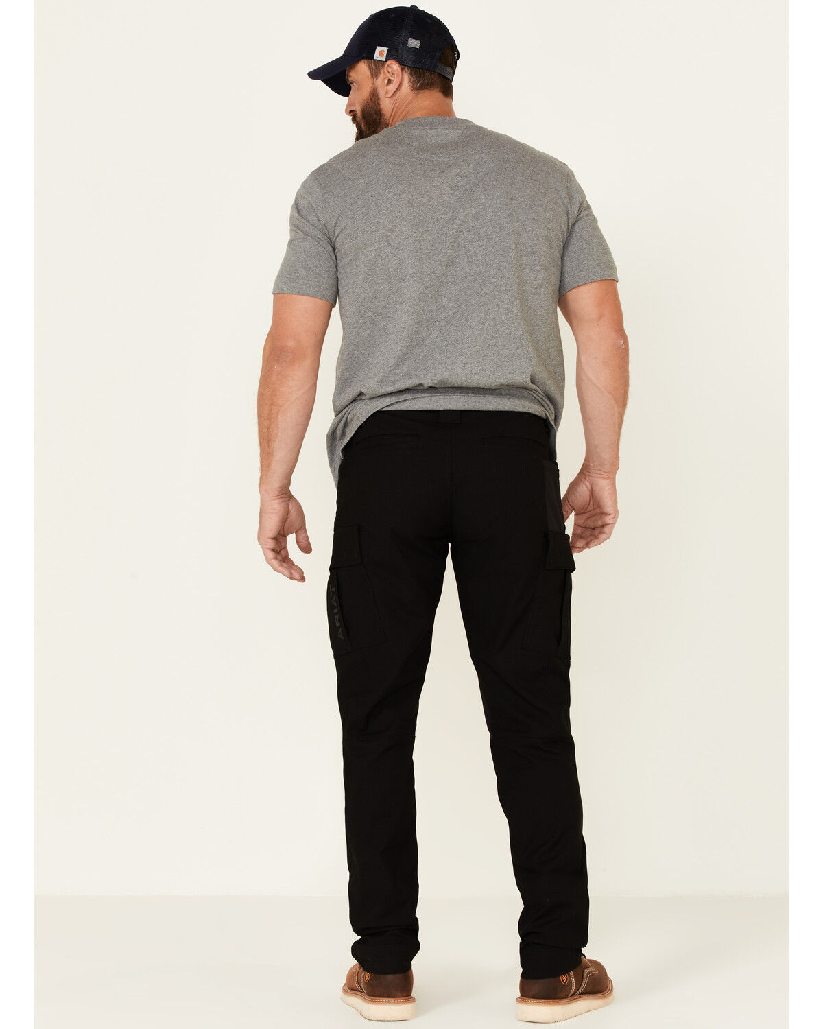 Image #2 - Ariat Men's M5 Rebar Durastretch Ripstop Cargo Tapered Straight Work Pants, Black, hi-res