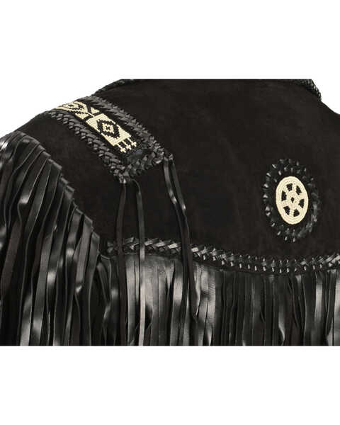 Image #5 - Scully Men's Fringed Suede Leather Coat - Tall, Black, hi-res