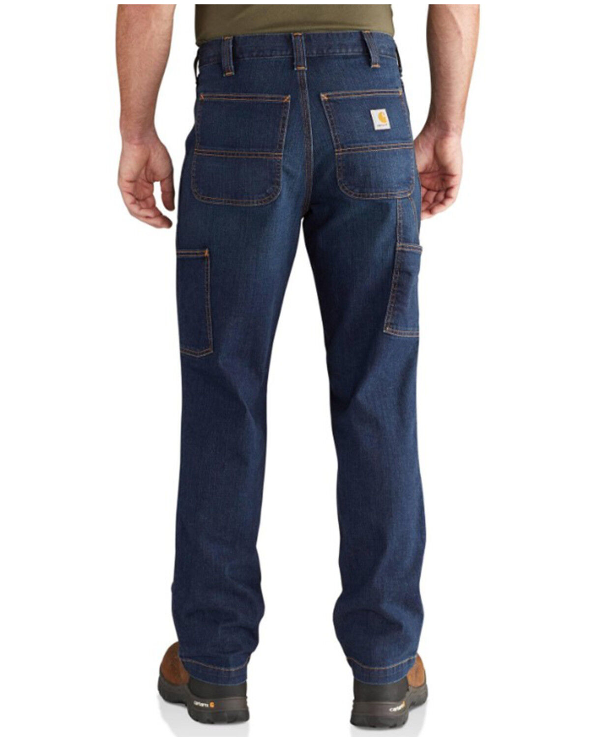Image #2 - Carhartt Men's Full Swing Relaxed Fit Dungaree Work Jeans - Big, Dark Blue, hi-res
