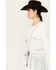 POL Women's Tiered Ditsy Print Long Sleeve Kimono , White, hi-res