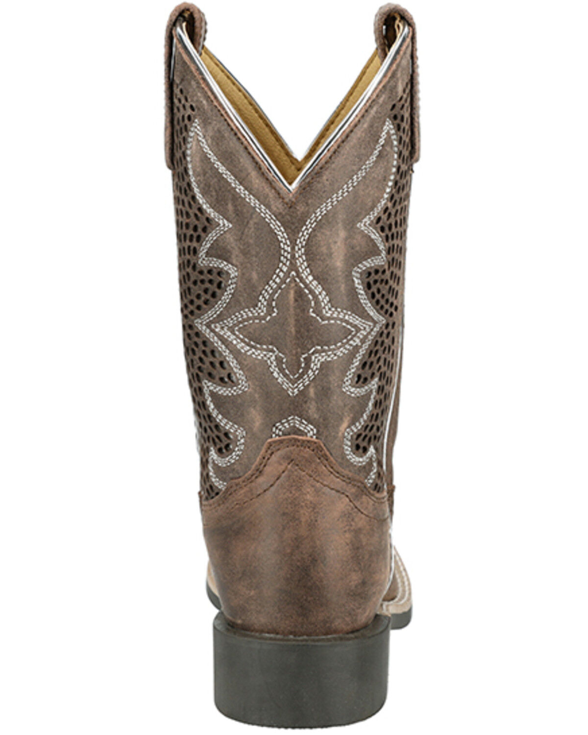 Image #5 - Smoky Mountain Little Girls' Willow Western Boots - Broad Square Toe, Brown, hi-res