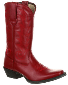 Durango Womens Scarlet Rose Full-Grain Leather Western Boots - Square Toe, Light Red, hi-res