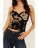 Image #3 - Idyllwind Women's Jessamine Embroidered Beaded Crop Top, Black, hi-res