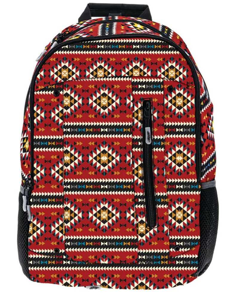 Hooey Rockstar Southwestern Stripe Print Backpack, Red, hi-res