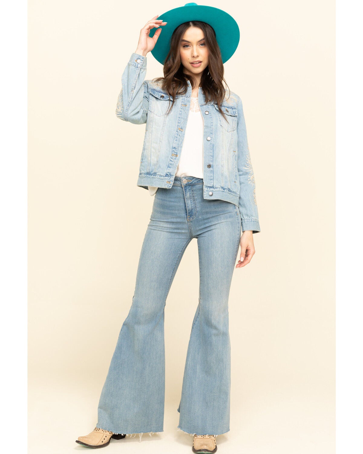 johnny was embroidered denim jacket