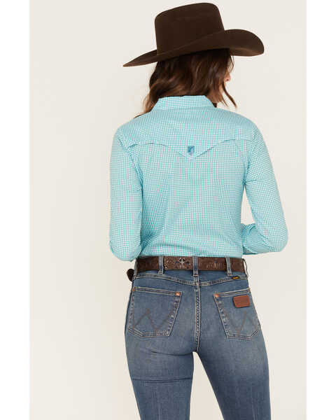 Image #4 - RANK 45® Women's Print Long Sleeve Vented Western Performance Shirt, Turquoise, hi-res