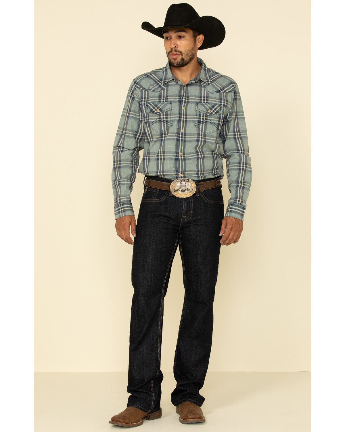 Image #5 - Cody James Men's Roadhouse Dark Rigid Relaxed Bootcut Jeans, , hi-res