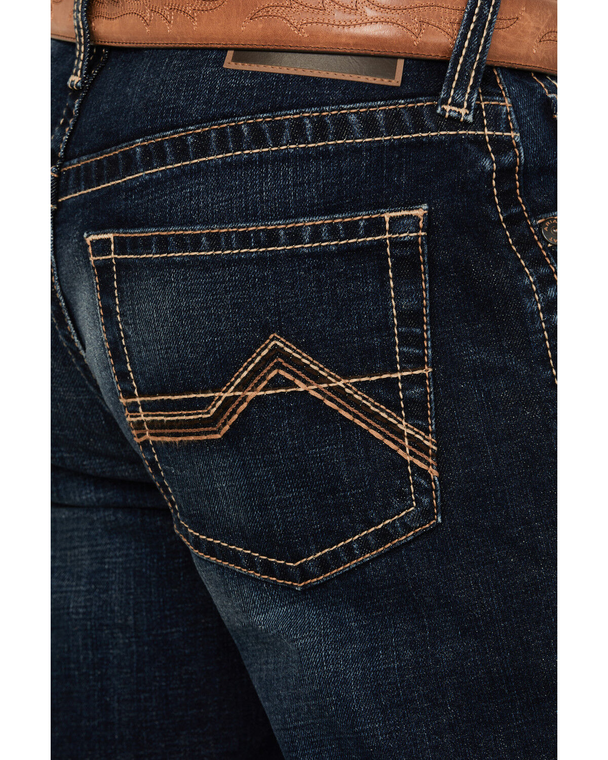 Image #4 - Ariat Men's Boot Barn Exclusive M4 Gunner Dark Wash Relaxed Boot Stretch Denim Jeans, Dark Wash, hi-res