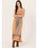 Image #2 - Angie Women's Border Print Smocked Midi Dress, Mustard, hi-res