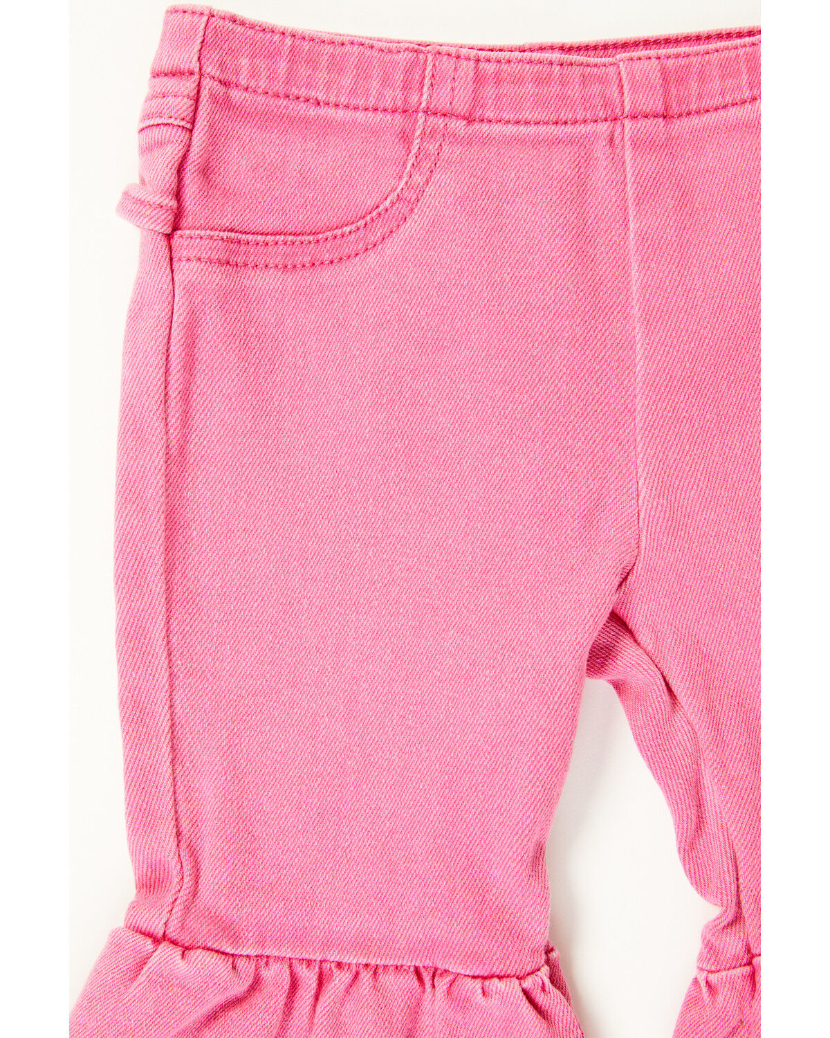Image #2 - Wrangler Infant Girls' Ruffle Flare Pants, Pink, hi-res