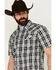 Image #2 - Moonshine Spirit Men's Macho Plaid Print Short Sleeve Snap Western Shirt, White, hi-res